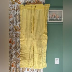 100% linen pants Bebe Yellow L